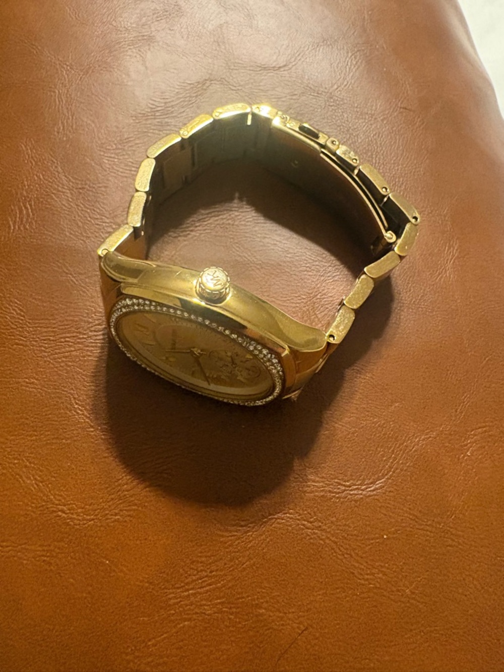 Michael Kors Gold-tone Crystal Accent Round Dial Bracelet Watch - Picture 4 of 6